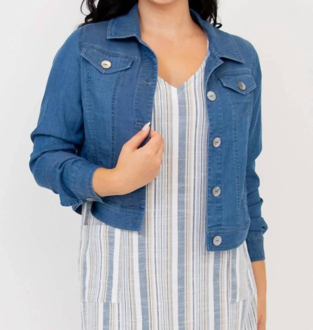 NEW BLUE SKY CLOTHING CO colleen jacket in tencel denim